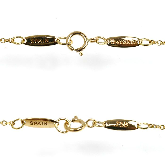 Tiffany & Co 18k Yellow Gold Open Heart Diamond Necklace