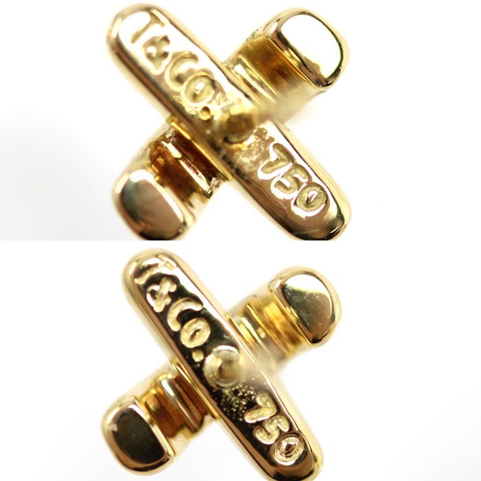 Tiffany & Co 18k Yellow Gold Cross Stitch Earrings