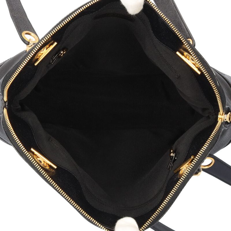 Chanel CC Logo Tote Caviar Leather Black