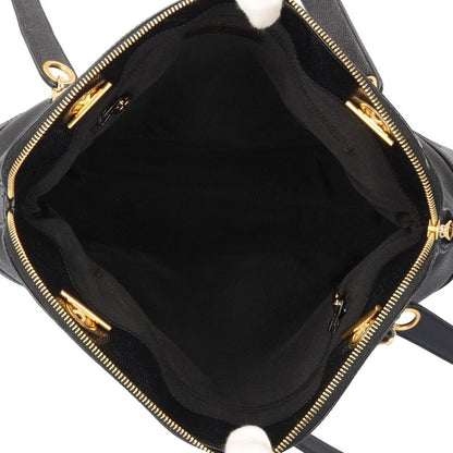 Chanel CC Logo Tote Caviar Leather Black