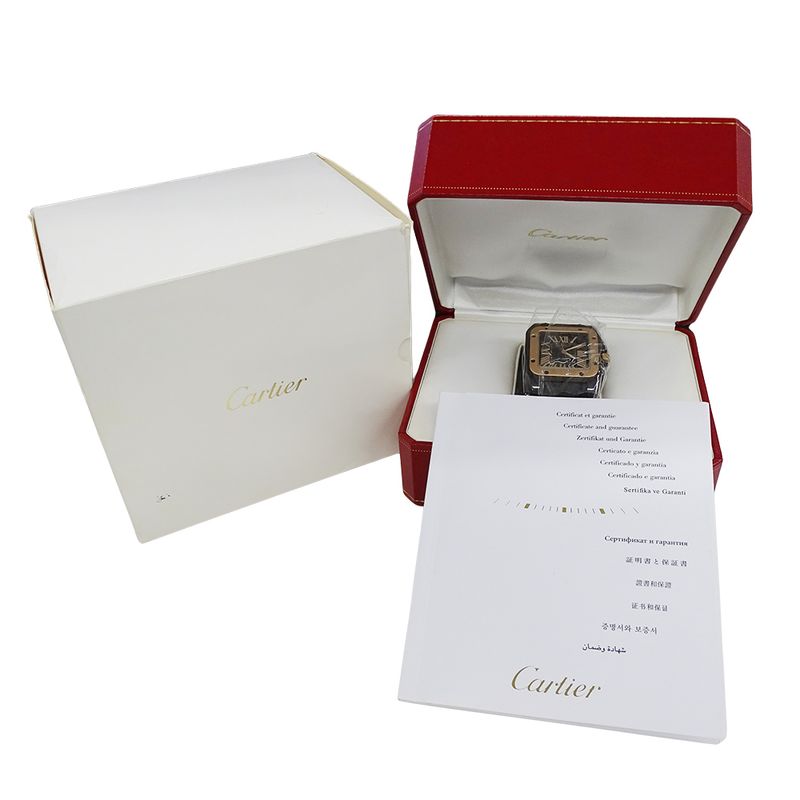 Cartier Watch Santos 100 LM Automatic Winding at Stainless Steel Pink Gold