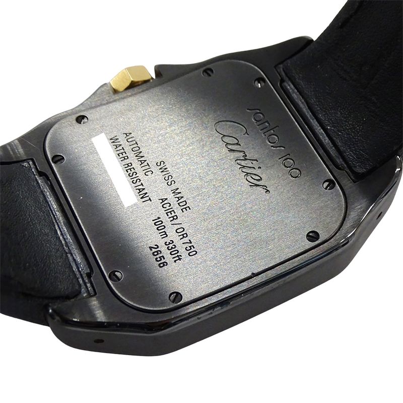 Cartier Watch Santos 100 LM Automatic Winding at Stainless Steel Pink Gold