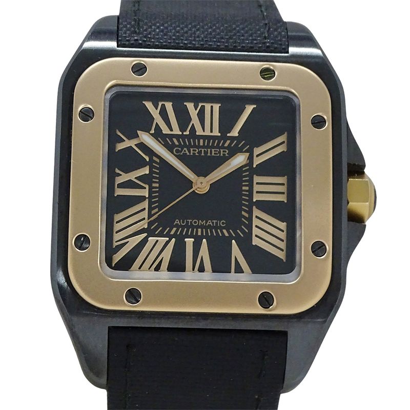 Cartier Watch Santos 100 LM Automatic Winding at Stainless Steel Pink Gold