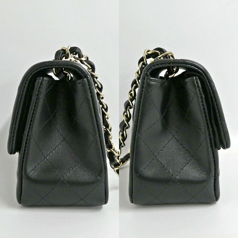 Chanel Mini Quilted 17 Mini Classic Handbag Black Chain