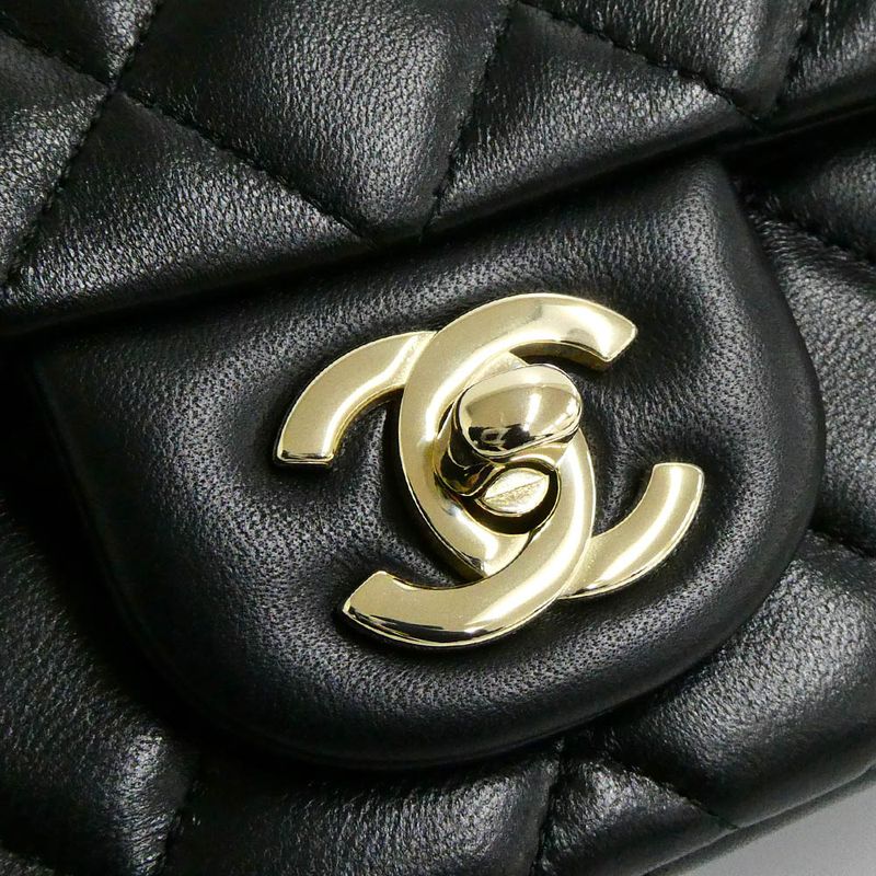 Chanel Mini Quilted 17 Mini Classic Handbag Black Chain