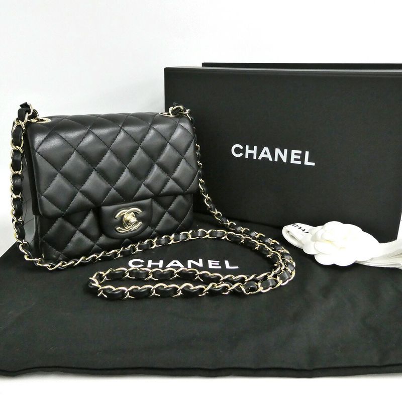 Chanel Mini Quilted 17 Mini Classic Handbag Black Chain