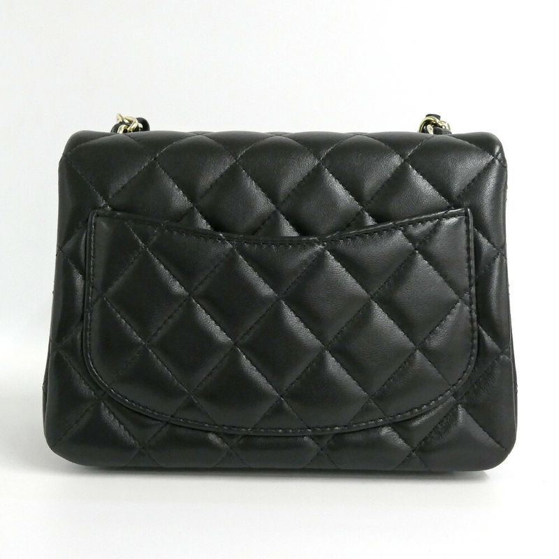 Chanel Mini Quilted 17 Mini Classic Handbag Black Chain