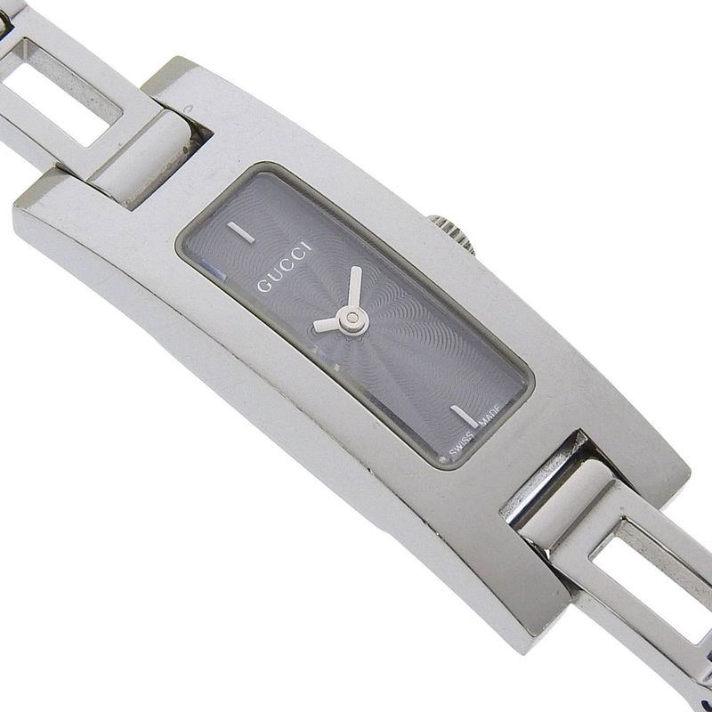 Gucci Stainless Steel Quartz Analog Display Black Dial Watch