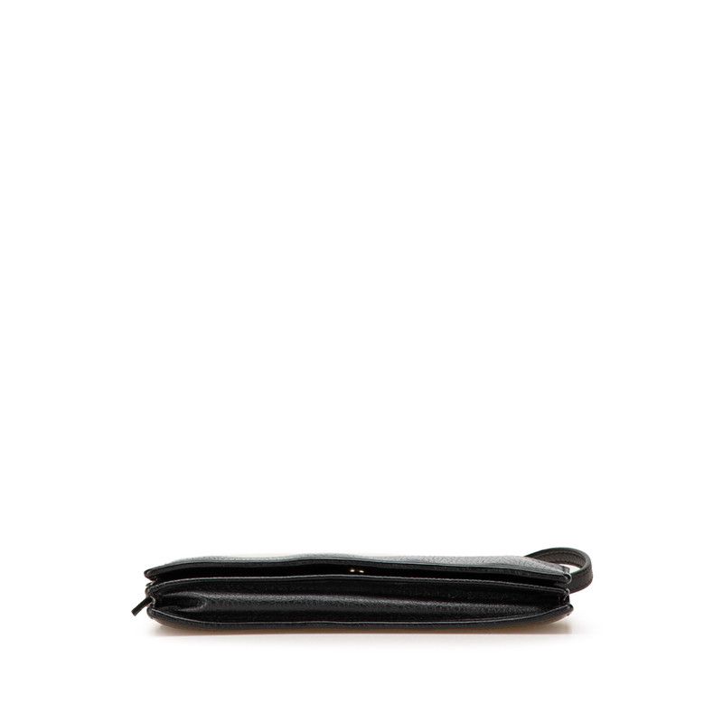 Gucci Swing Wallet Shoulder Bag Black Leather