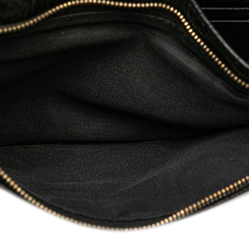 Gucci Swing Wallet Shoulder Bag Black Leather