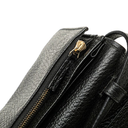 Gucci Swing Wallet Shoulder Bag Black Leather