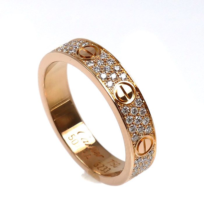 Cartier 18k Pink Gold Mini Love Diamond Ring