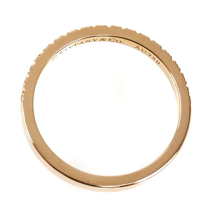 Tiffany & Co 18k Pink Gold Half Eternity Ring Diamond