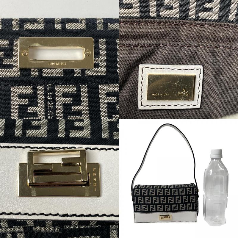 Fendi Zucca Pattern Mini Handbag Canvas Leather
