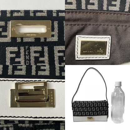 Fendi Zucca Pattern Mini Handbag Canvas Leather