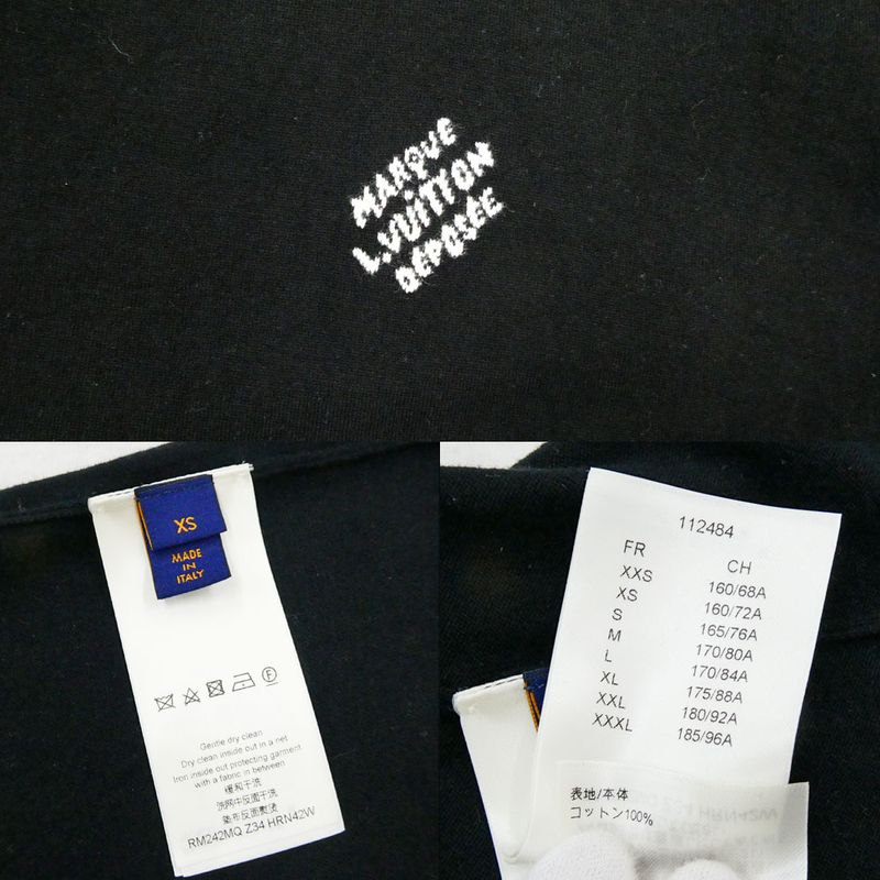 Louis Vuitton Signature Short Sleeve Cotton Crew Neck Black XS