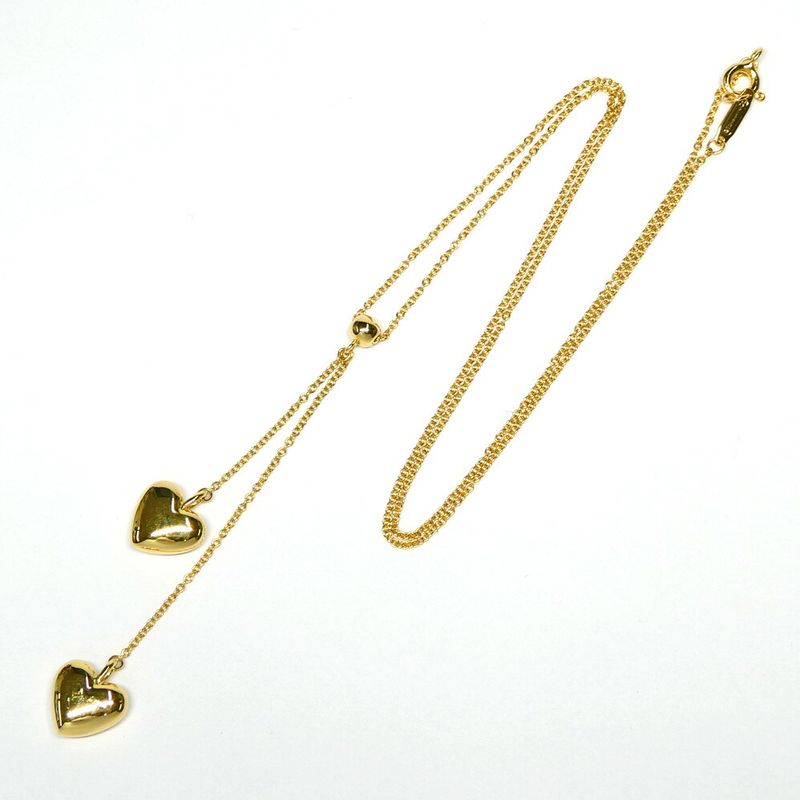 Tiffany & Co Puff Heartdrop Necklace 18k Yellow Gold Washed