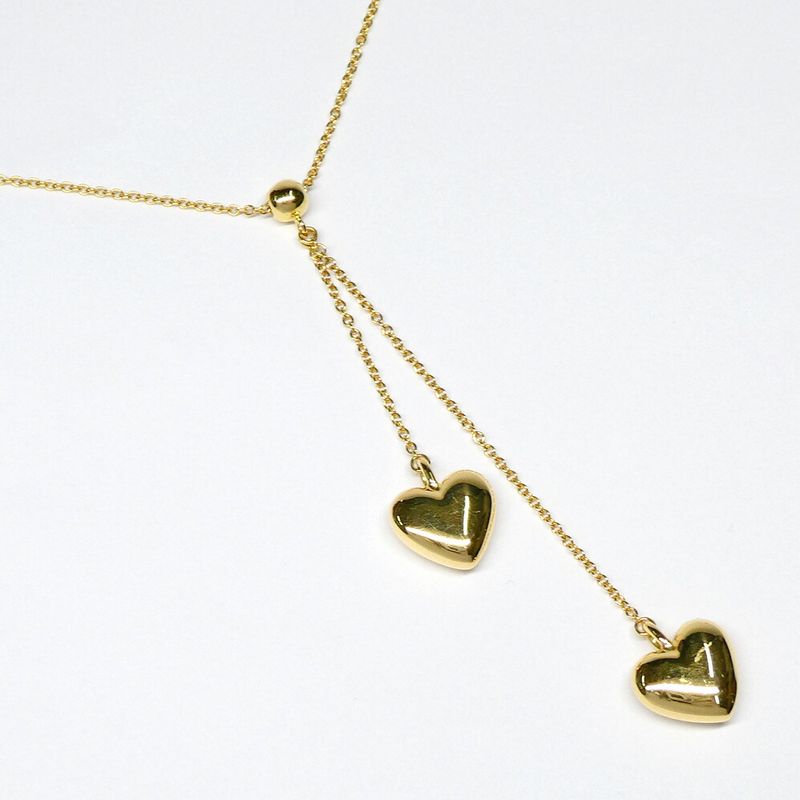 Tiffany & Co Puff Heartdrop Necklace 18k Yellow Gold Washed