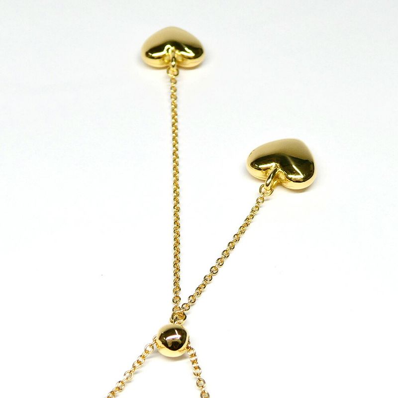 Tiffany & Co Puff Heartdrop Necklace 18k Yellow Gold Washed