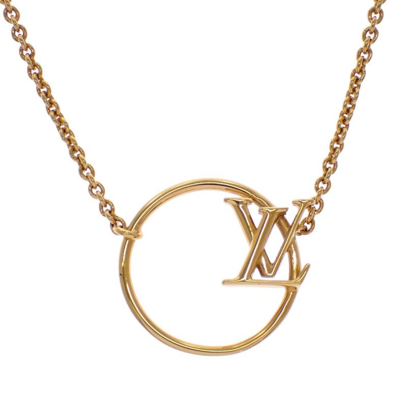 Louis Vuitton LV Eclipse Necklace Collier Metal Gold Logo