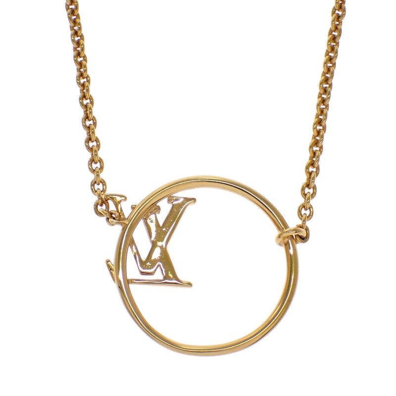Louis Vuitton LV Eclipse Necklace Collier Metal Gold Logo