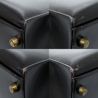 Hermes Kelly 32 Sellier Box Calf Black Gold Handbag