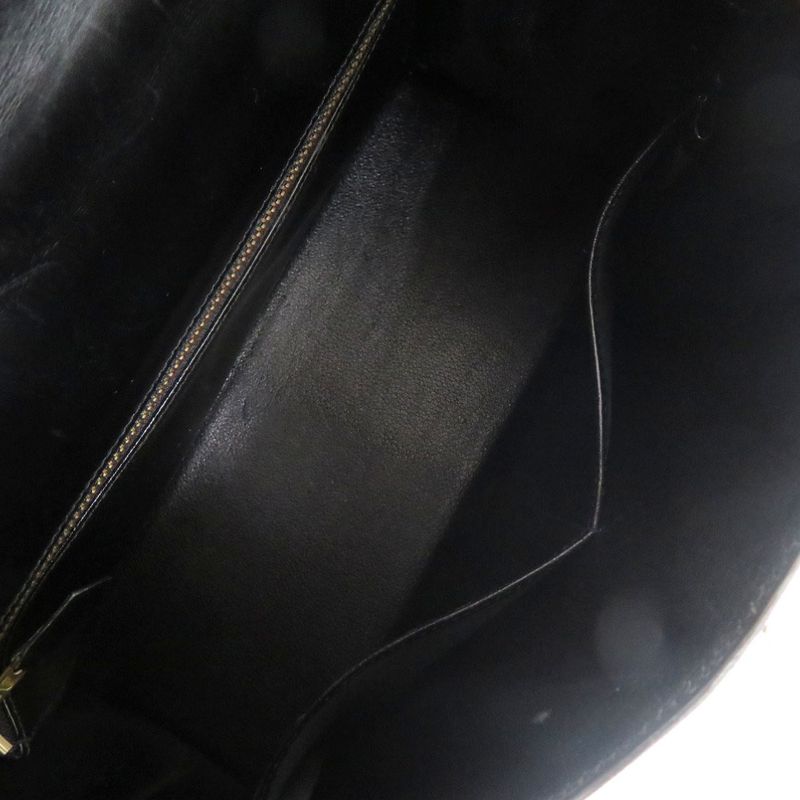 Hermes Kelly 32 Sellier Box Calf Black Gold Handbag