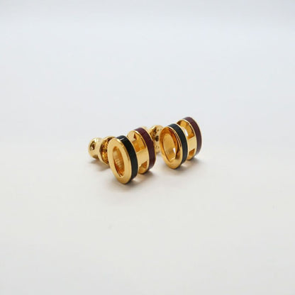 Hermes Earrings Pop Mini Ro Cover Pair Black Brown Gold