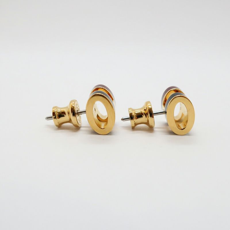 Hermes Earrings Pop Mini Ro Cover Pair Black Brown Gold