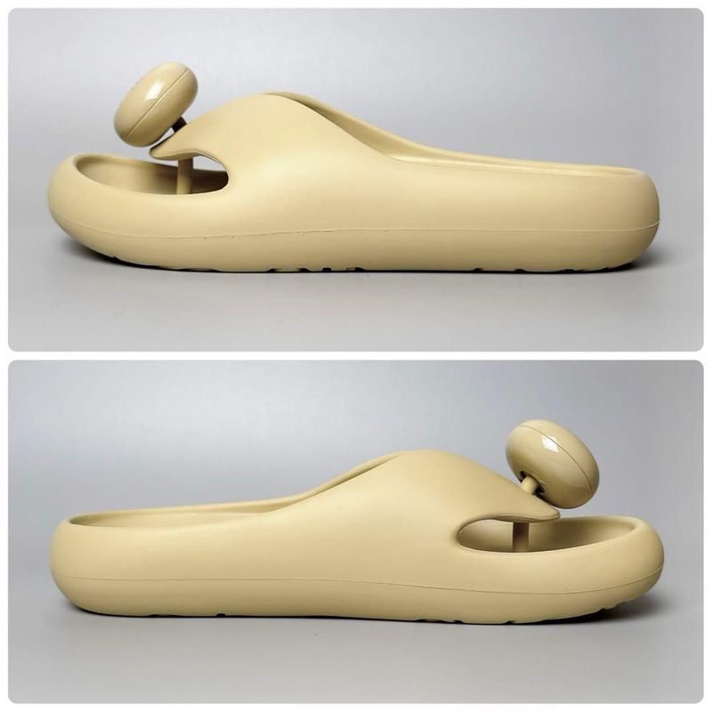 Loewe Bubble Form Slide Sandals Thong Beige