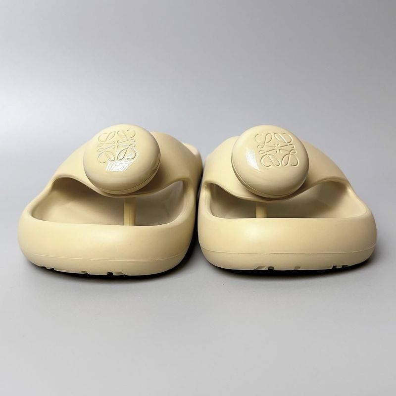 Loewe Bubble Form Slide Sandals Thong Beige
