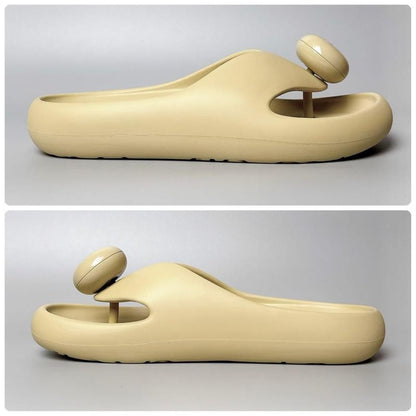 Loewe Bubble Form Slide Sandals Thong Beige