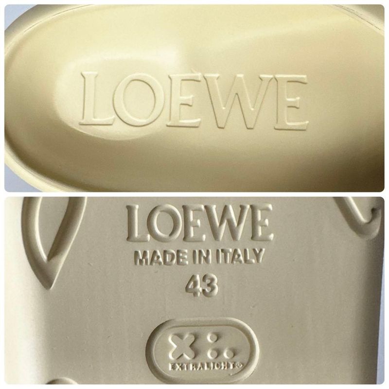 Loewe Bubble Form Slide Sandals Thong Beige