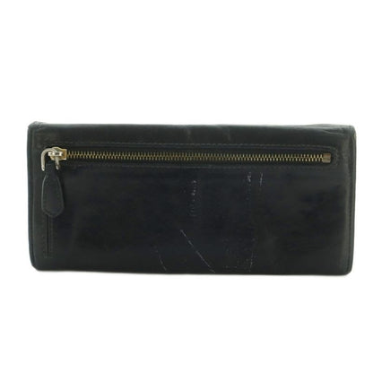 Prada Wallet Flap Coin Purse Leather Ribbon Black