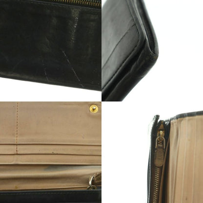 Prada Wallet Flap Coin Purse Leather Ribbon Black