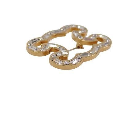 Celine Flame Sparkle Brooch Crystal Metal Gold