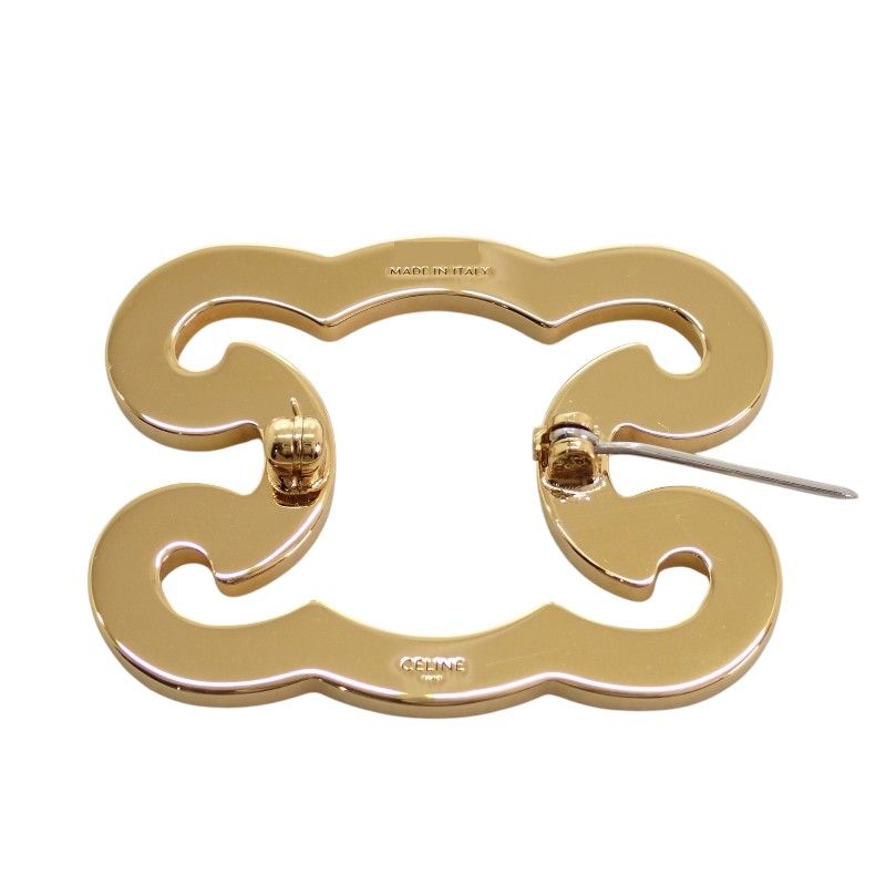 Celine Flame Sparkle Brooch Crystal Metal Gold