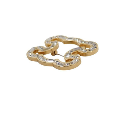 Celine Flame Sparkle Brooch Crystal Metal Gold
