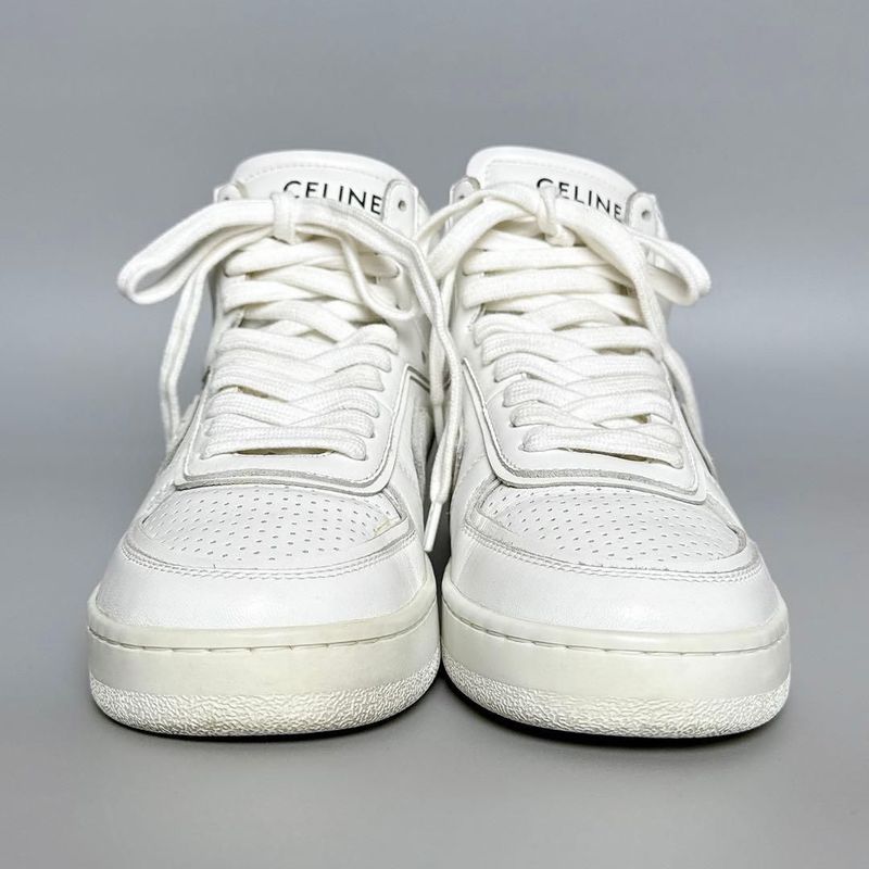 Celine Trainer High Top Sneakers 35 White
