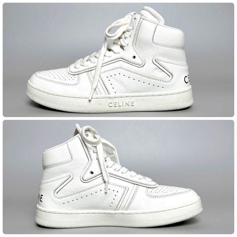 Celine Trainer High Top Sneakers 35 White