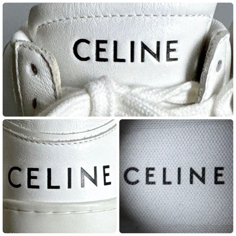 Celine Trainer High Top Sneakers 35 White