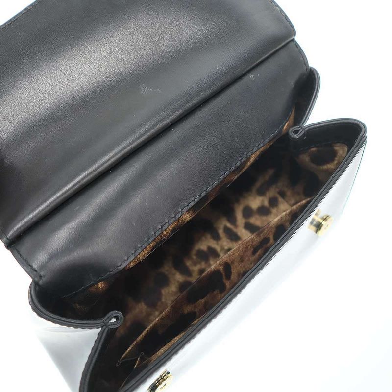 Dolce & Gabbana Sicily Patent Mini Shoulder Bag Black
