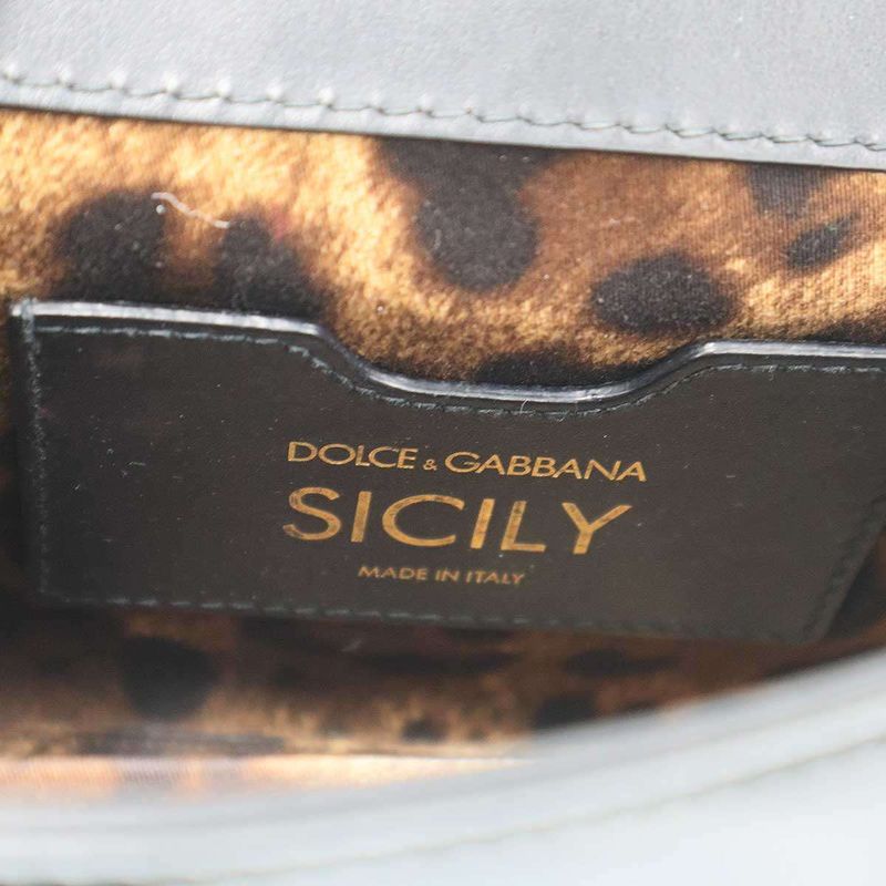 Dolce & Gabbana Sicily Patent Mini Shoulder Bag Black