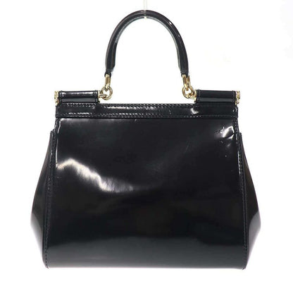 Dolce & Gabbana Sicily Patent Mini Shoulder Bag Black