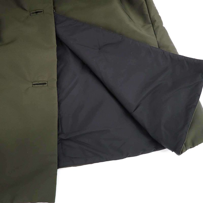 Prada Mink Nylon Short Puffer Coat Olive 38