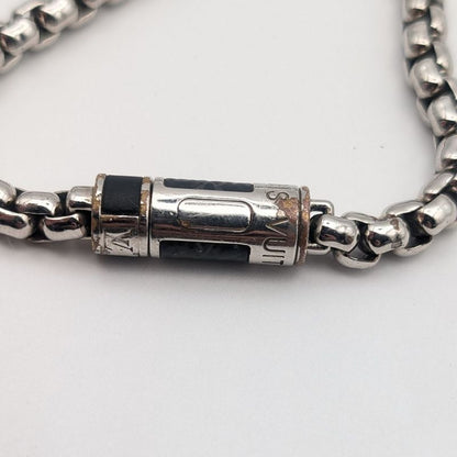 Louis Vuitton Monogram Eclipse Chain Bracelet Silver
