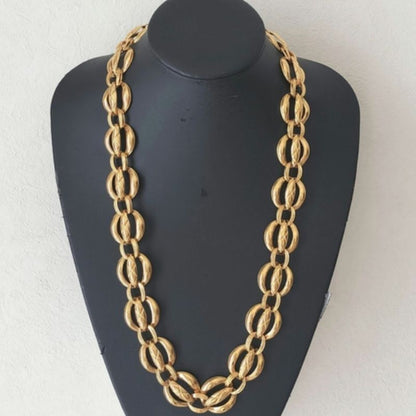 Chanel Quilted Gold Long Necklace Vintage