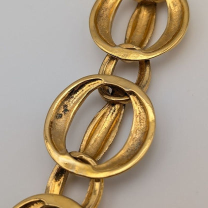 Chanel Quilted Gold Long Necklace Vintage