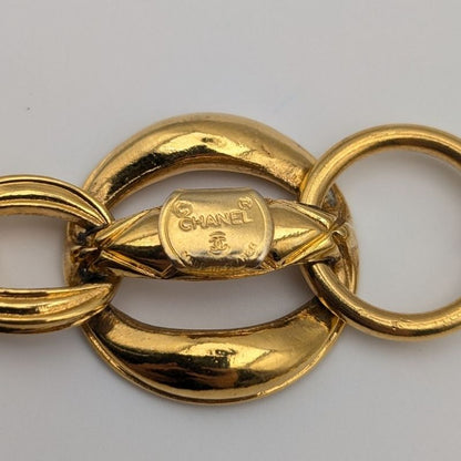 Chanel Quilted Gold Long Necklace Vintage