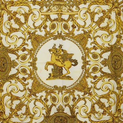Hermes Carre 90 les Tuileries Garden Yellow Ivory Silk